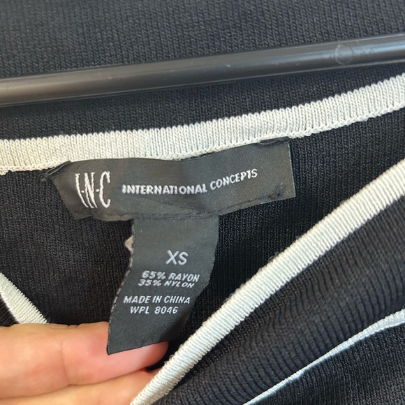 INC International Concepts Black Dress with White Accents - Picture 2 of 2